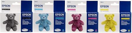 4 Pack Original Epson Black Cyan Magenta and Yellow Ink Cartridges 7ml C13T061140 T0611/C13T061240 T0612/C13T061340 T0613/C13T061440 T0614 - Free UK Delivery